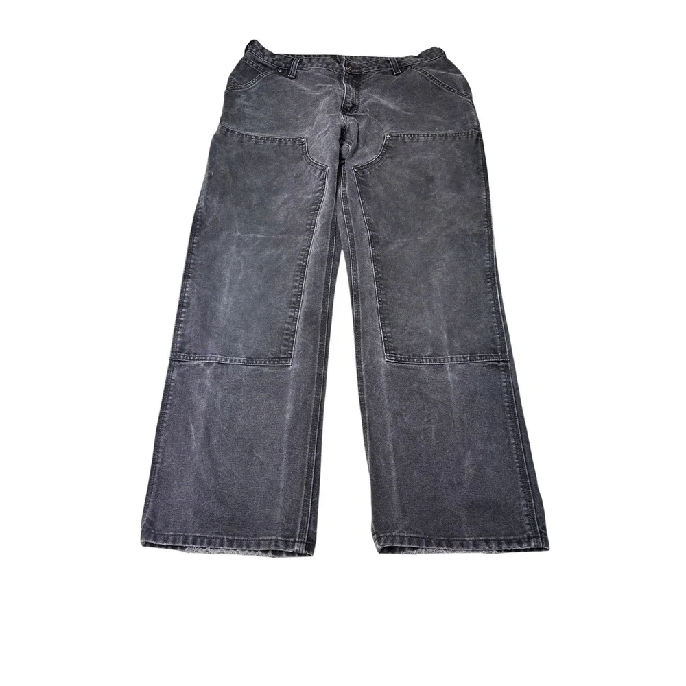 Carhartt WB136 Double Knee  Dungaree Canvas Work Pants Faded Black 14x32 Women‎